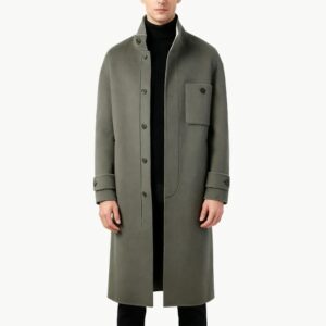 Stand Up Collar Double Faced Wool Coat