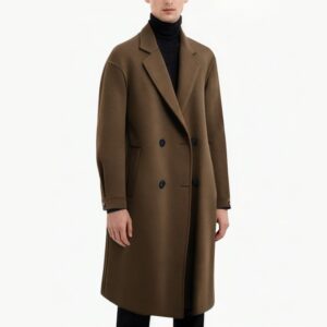 Double Faced Wool Double Breasted Men's Overcoat