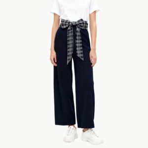High Waisted Elastic Waist Fleece Lined Casual Pants