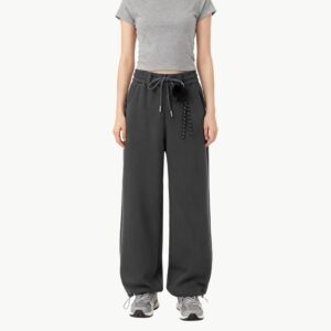 Solid Color Fleece Lined Casual Sweatpants