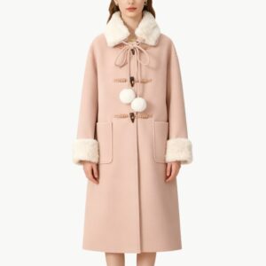 Wool Coat with Fur Collar