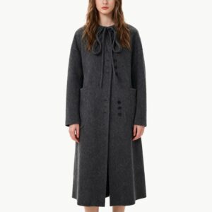Retro Round Neck Wool Coat