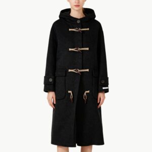Retro Style Toggle Button Hooded Wool Coat