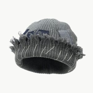 Frayed Edge Knitted Beanie