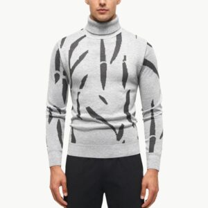 Men's Color Blocked Turtleneck Sweater