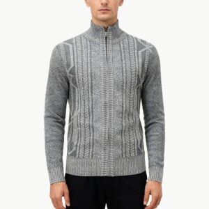 Zippered Stand Collar Casual Sweater