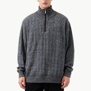 Dark Grey Half Zipper Sweater