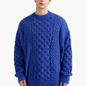 Casual Solid Color Cable Knit Men's Sweater