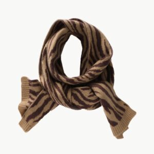 Zebra Print Knitted Cashmere Scarf