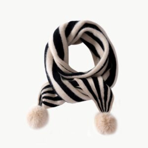 100% Pure Cashmere Color Blocked Striped Scarf
