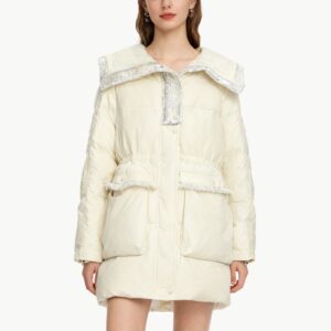 Loose Fitting White Duck Down Jacket