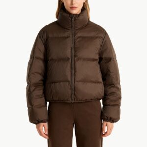 Solid Color Stand Collar Short Down Jacket