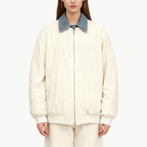 Faux Two Piece White Duck Down Jacket