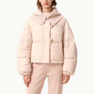Pink Stand up Collar Down Jacket