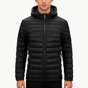 Men's Solid Color Hooded Down Jacket